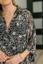 Andree by Unit Work All Day Golden Tread Floral Blouse Tops