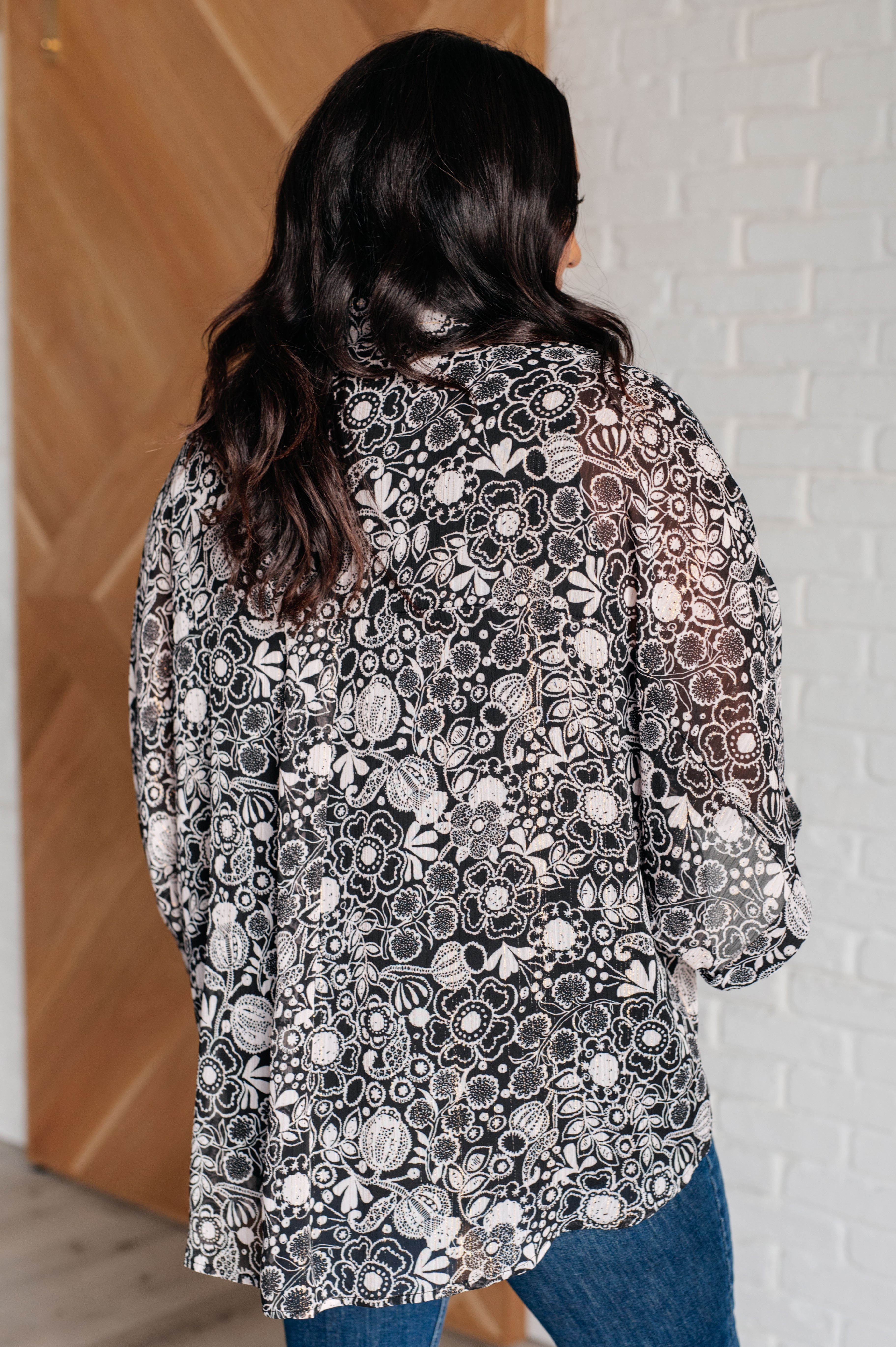 Andree by Unit Work All Day Golden Tread Floral Blouse Tops