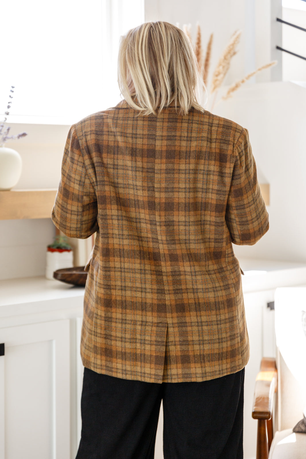 Haptics World Class Plaid Blazer Layers