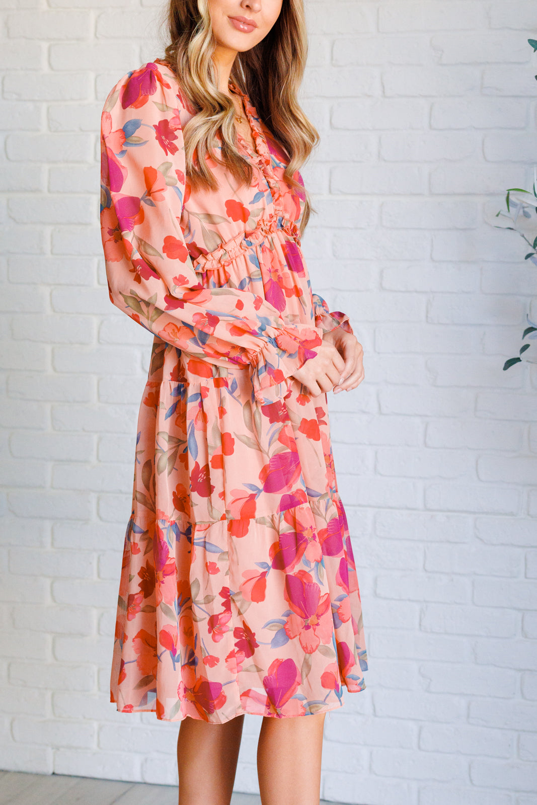 Jodifl You And Me Floral Empire Waist Midi Dress Large Dresses