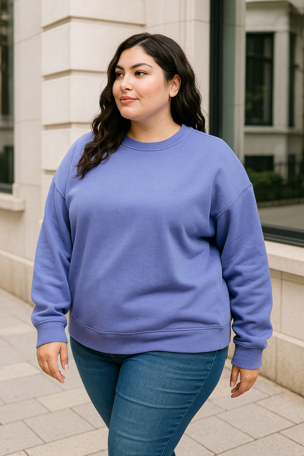 Zenana Black Fleece Drop Shoulder Sweatshirt