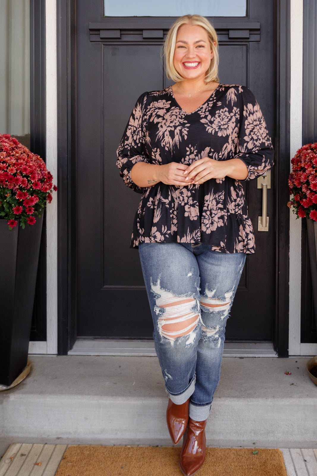 Shopin La Your Choice V-Neck Floral Top Tops