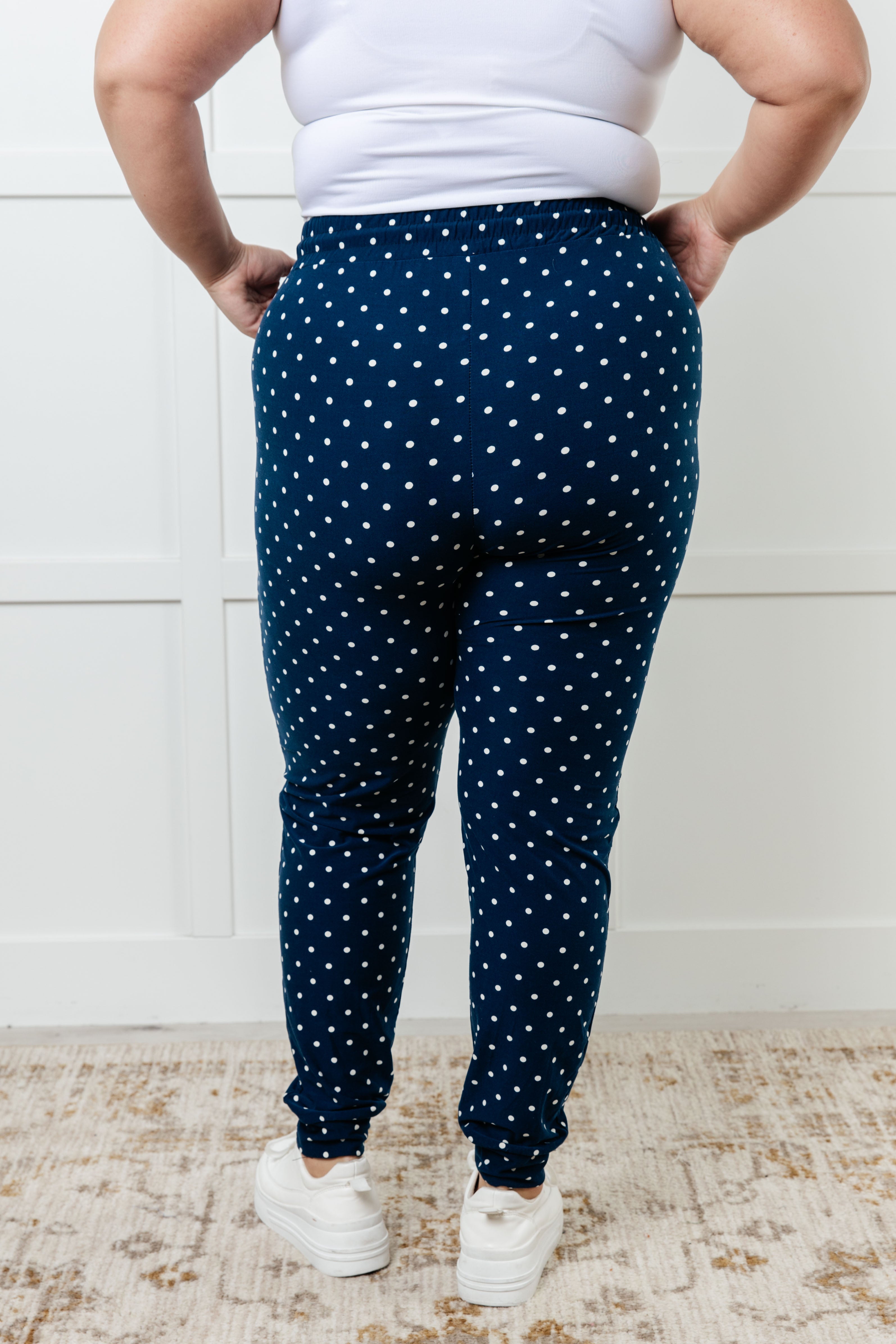 Your New Favorite Joggers in White Polka Dot Pants