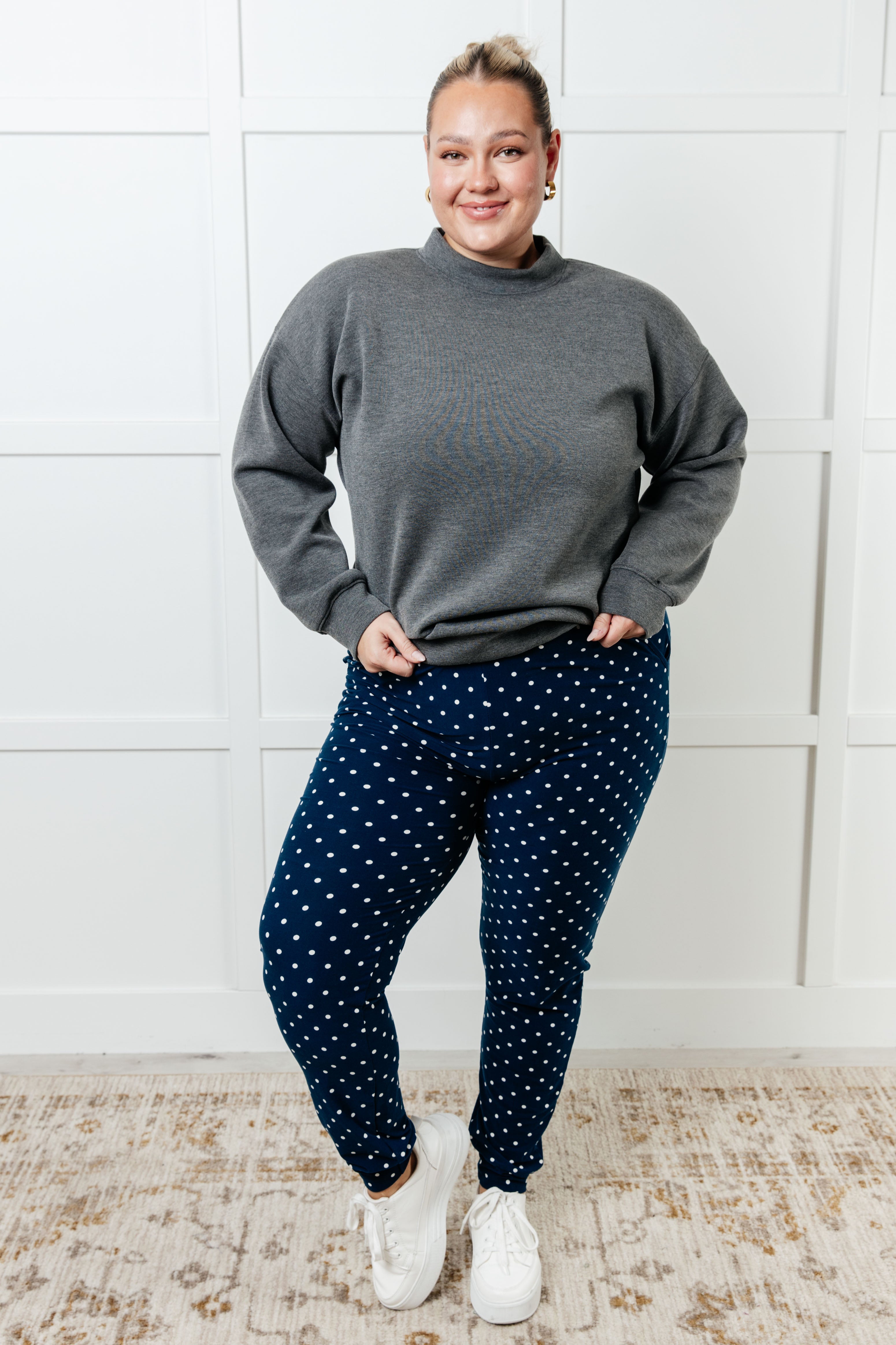 Your New Favorite Joggers in White Polka Dot Pants