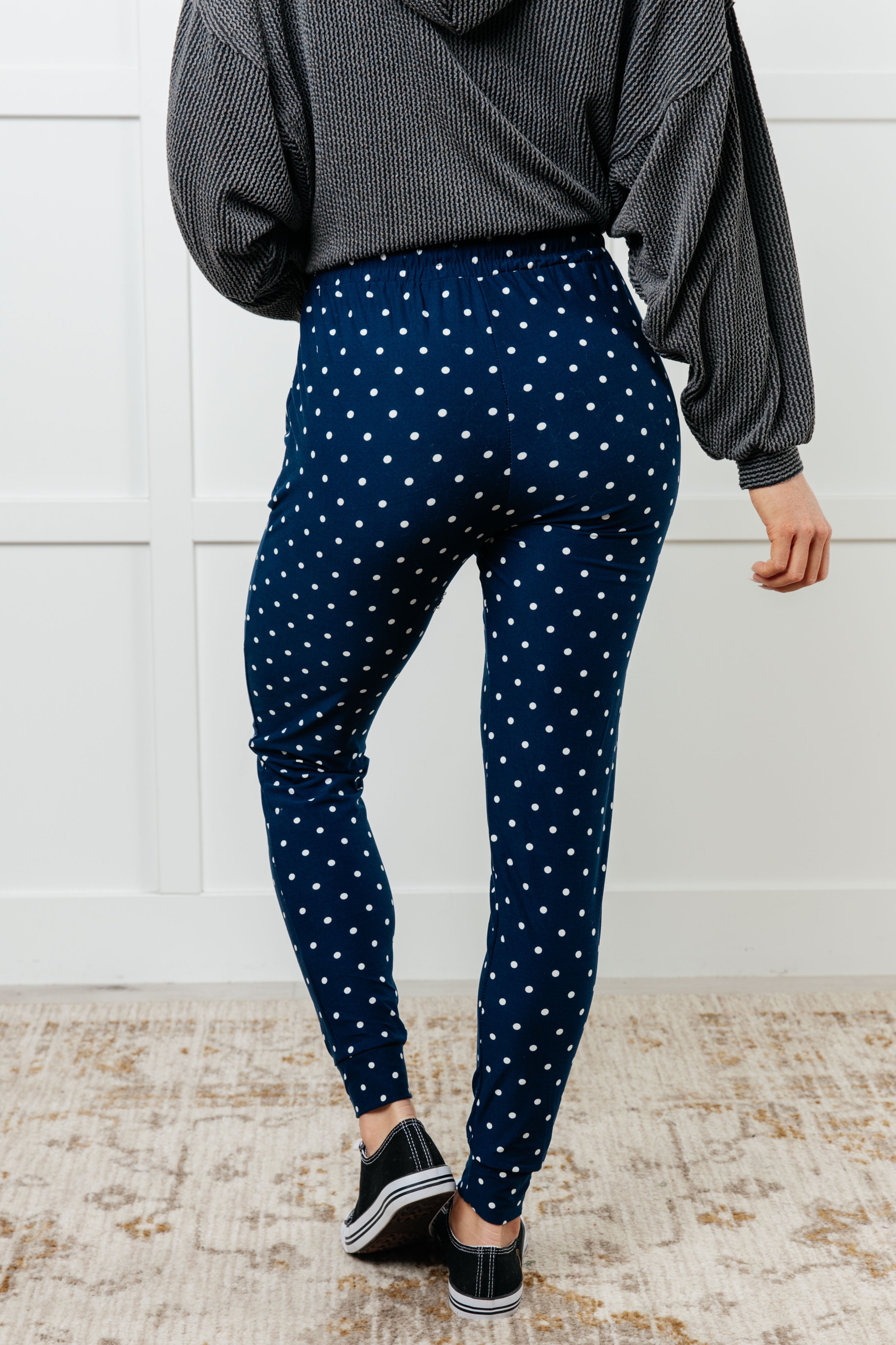 Your New Favorite Joggers in White Polka Dot Pants