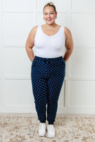 Your New Favorite Joggers in White Polka Dot Pants