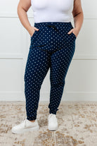 Your New Favorite Joggers in White Polka Dot Pants