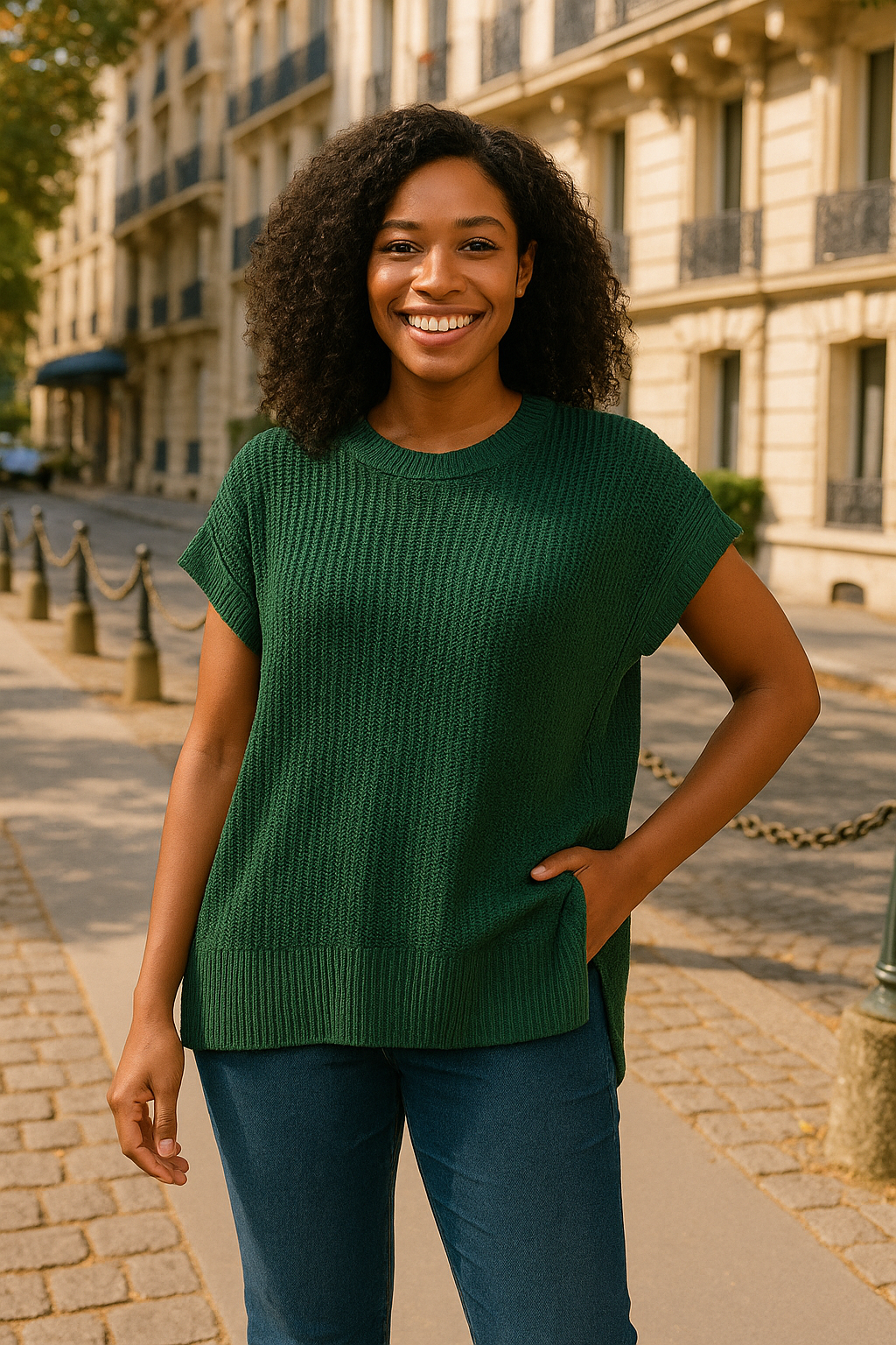 Zenana Dark Green Oversized Crew Neck Sweater DK GREEN