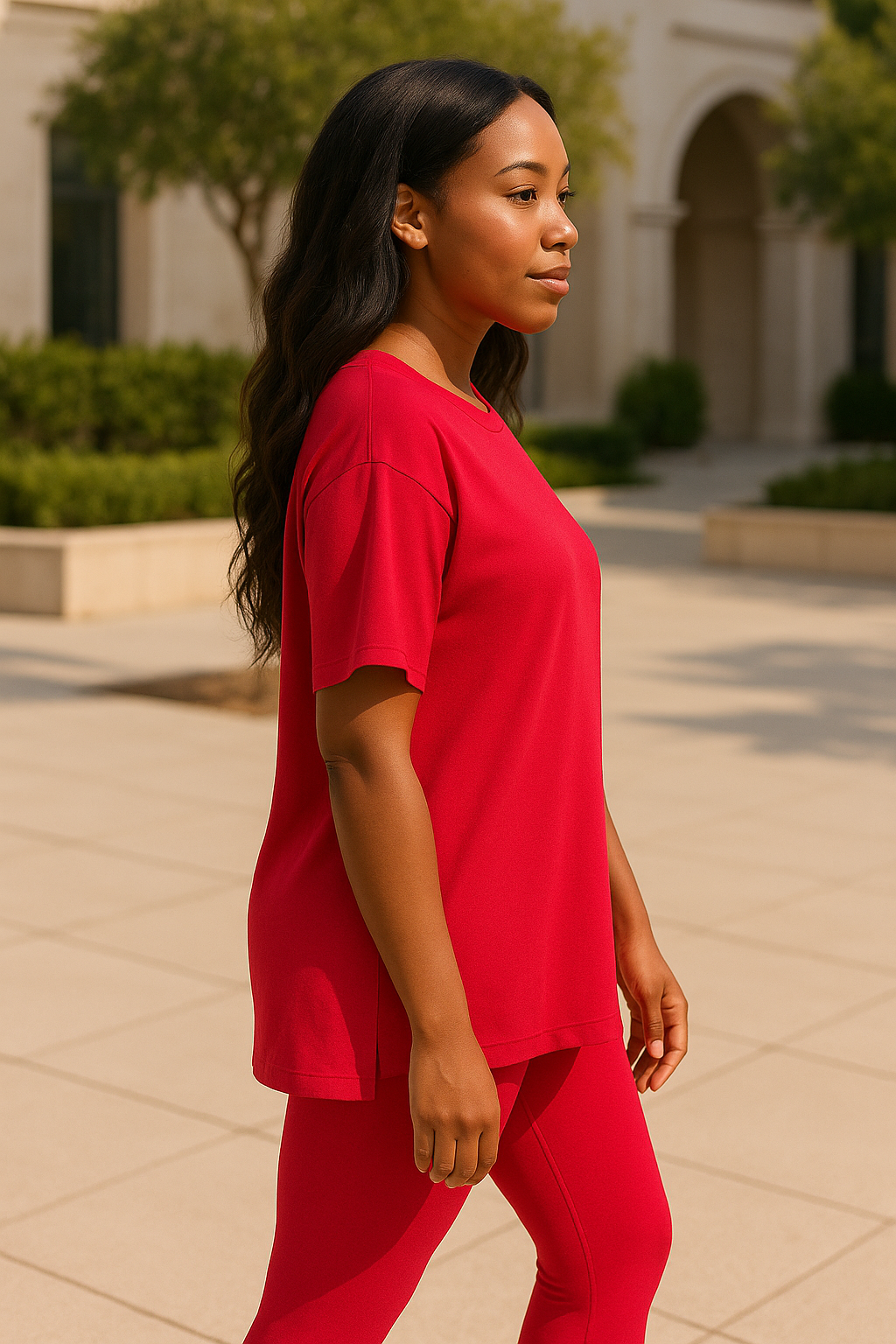 Zenana Ruby Cotton Round Neck Top & Legging Set