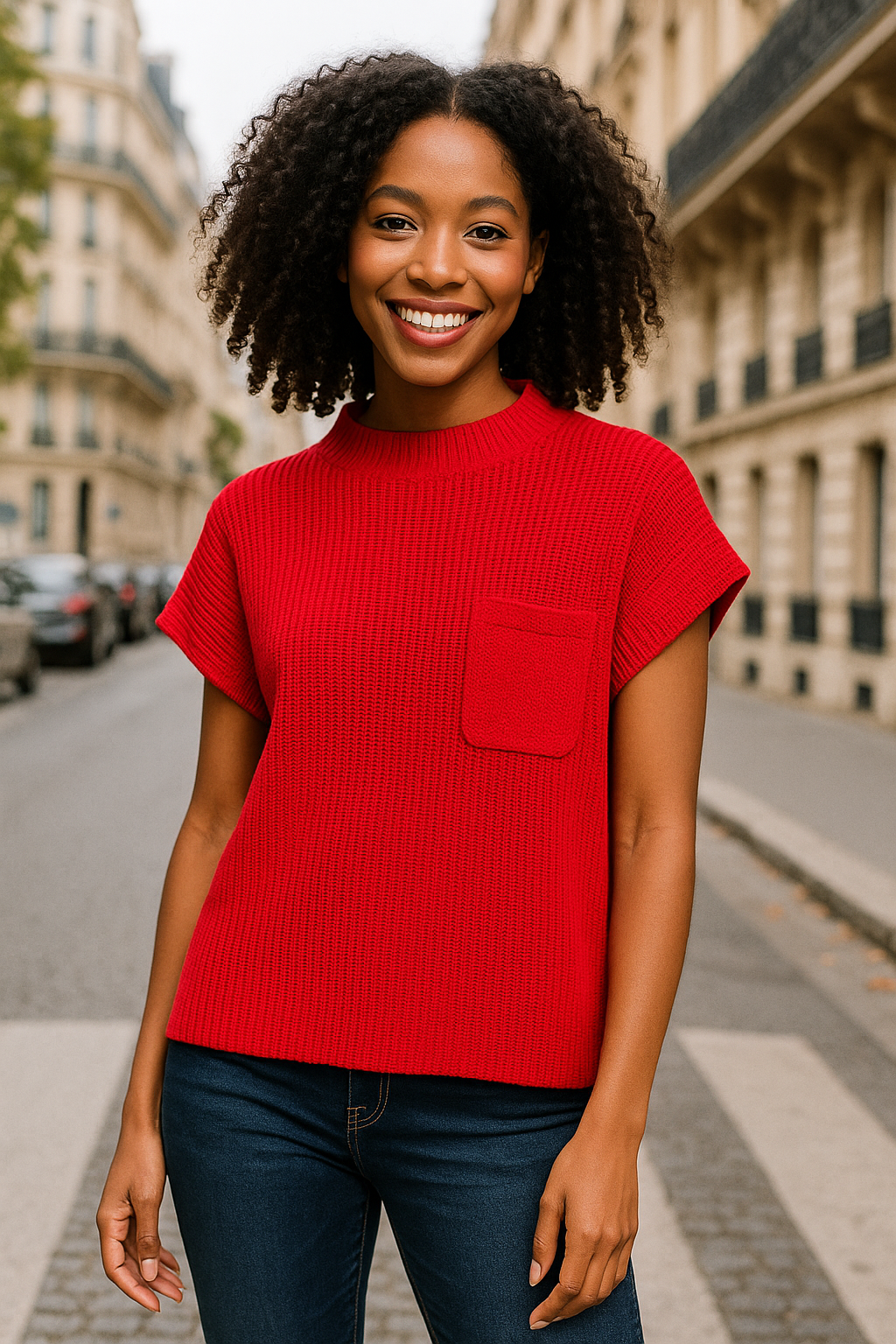 Zenana Ruby Mock Neck Short Sleeve Sweater RUBY