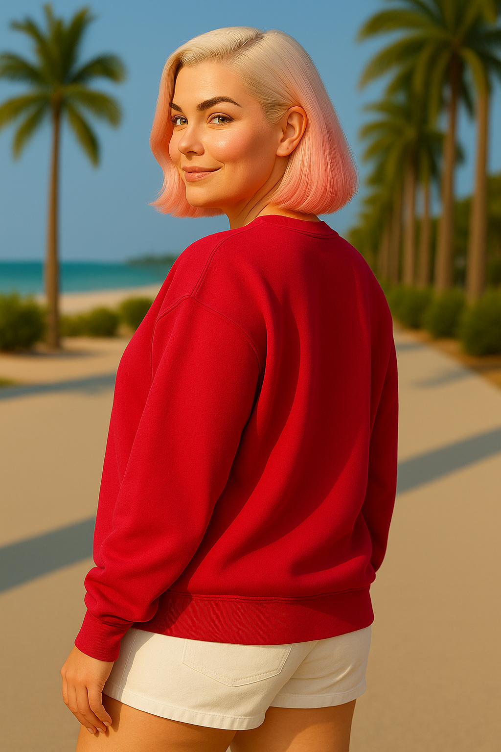 Zenana Ruby Soft Fleece Pigment Dye Round-neck Sweatshirt