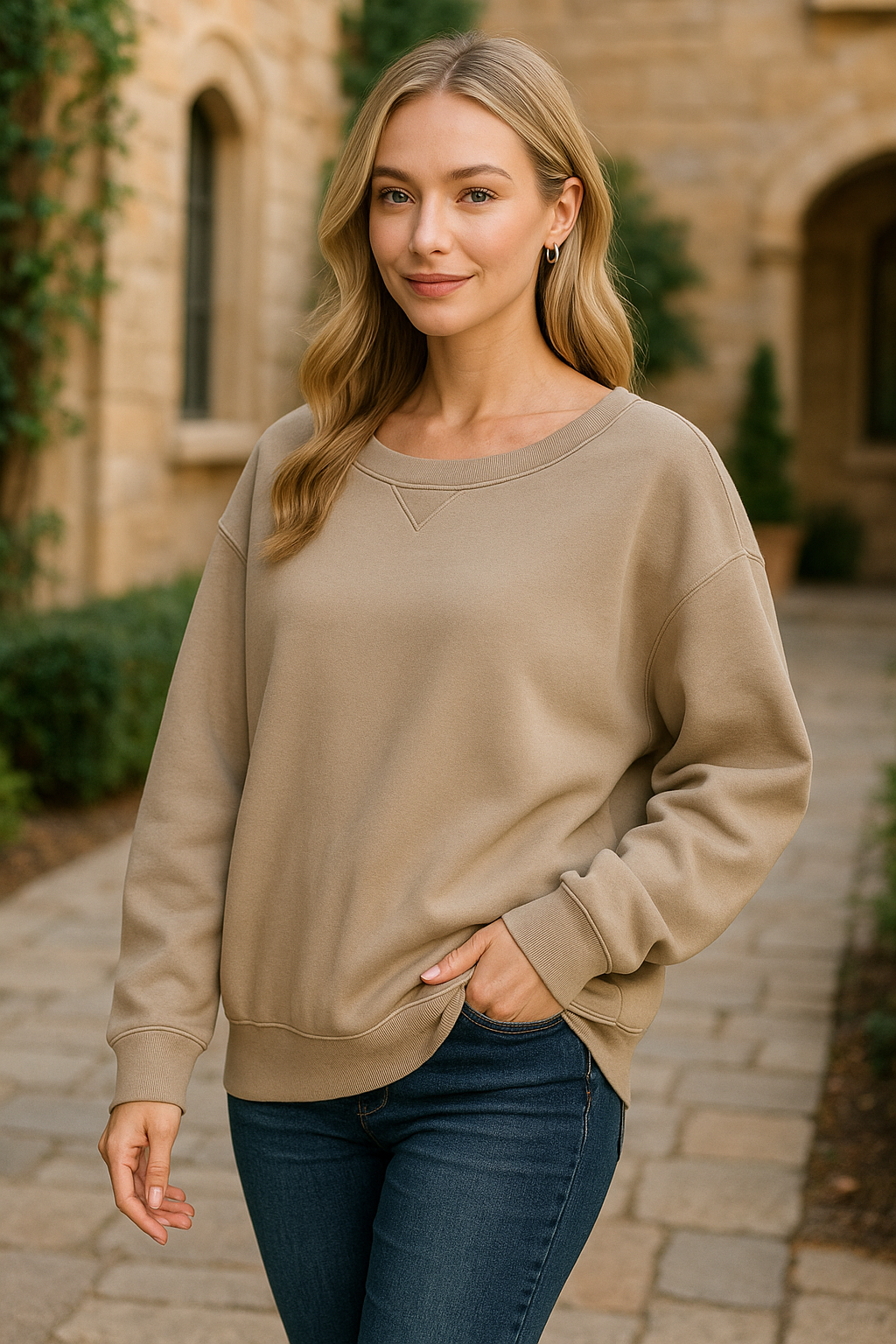 Zenana Ash Mocha Fleece Boat Neck Sweatshirt
