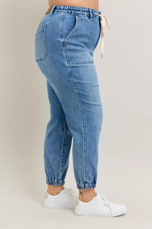 Judy Blue Medium Washed High Waist Denim Jogger
