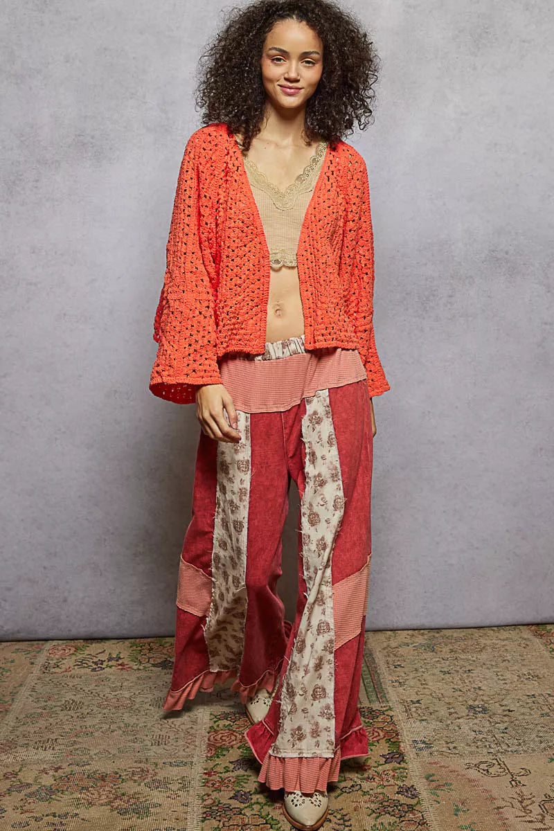 POL Open Front Cardigan with Crochet Patterns