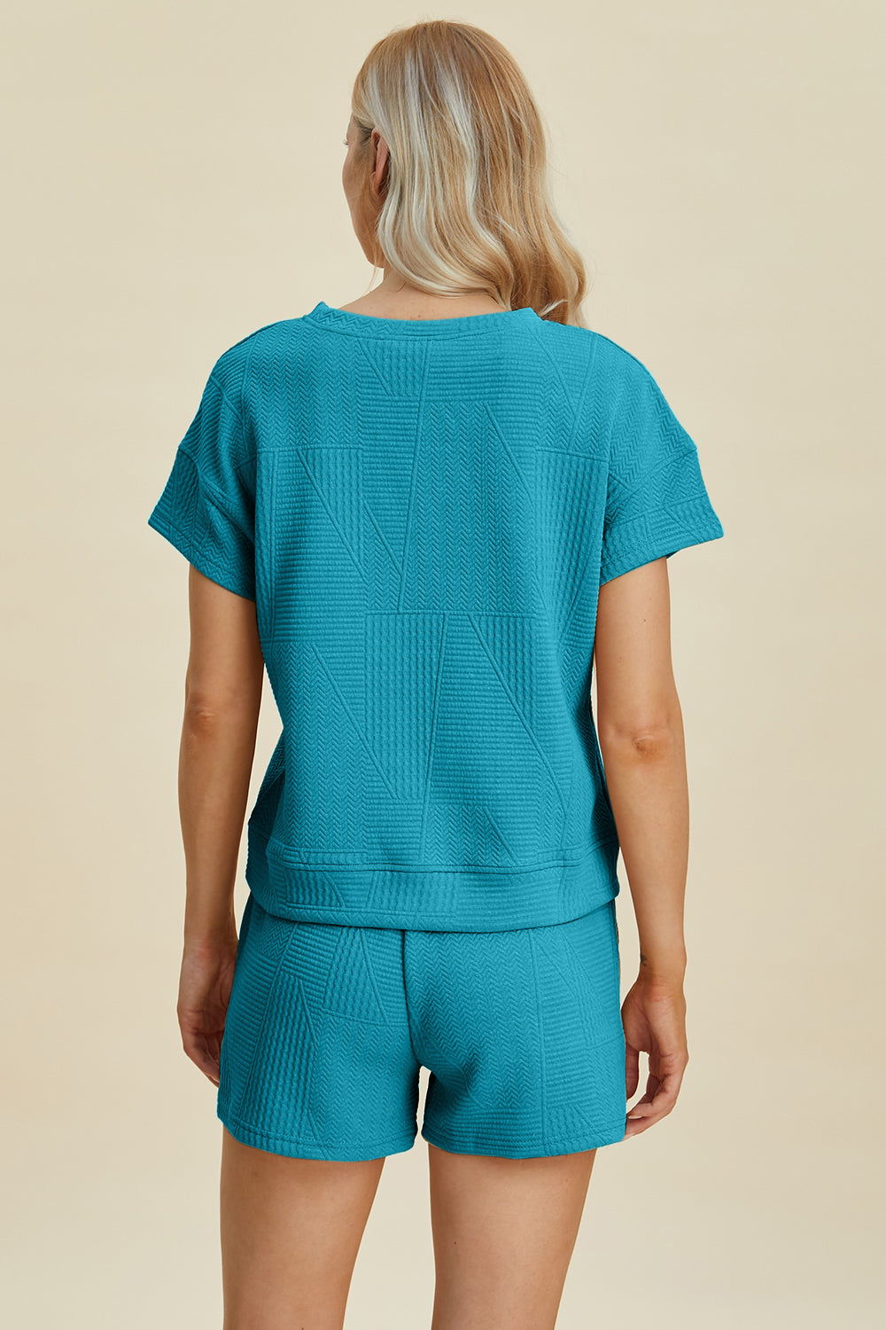 Double Take Textured Short Sleeve Top and Shorts Set in 5 colors Loungewear