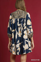 Umgee Midnight Mix Floral High-Low Babydoll Dress