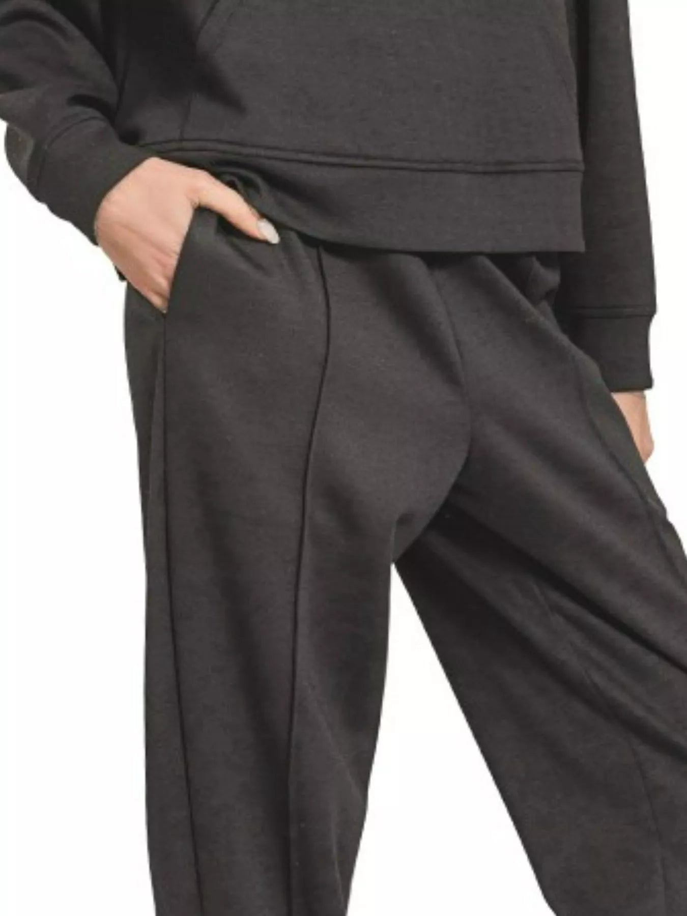 Zenana Black Scuba Half Zip Sweatshirt and Joggers Set