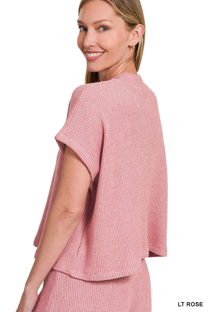 Zenana Classic Blue Sweater Boxy Top & Long Pants Set