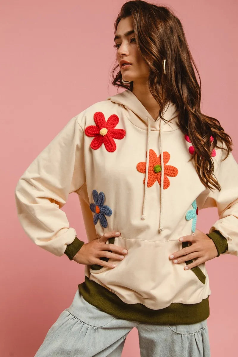 BiBi Patched Hoodie Top