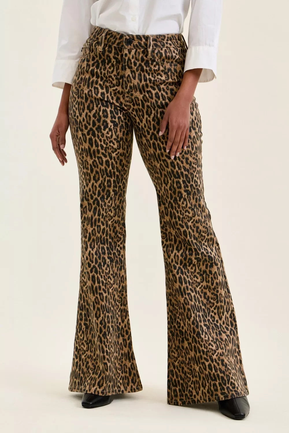 Judy Blue Mr Jaqueline Flare Print Leopard Jeans PRINT