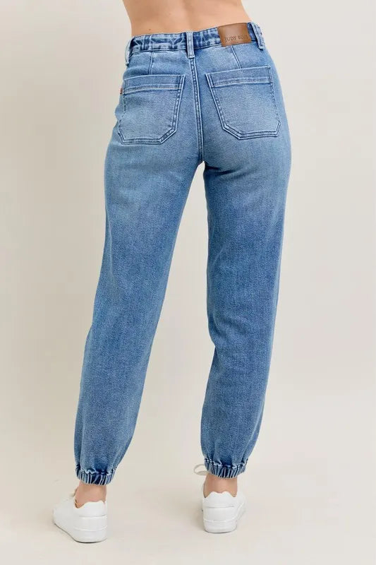Judy Blue Medium Washed High Waist Denim Jogger