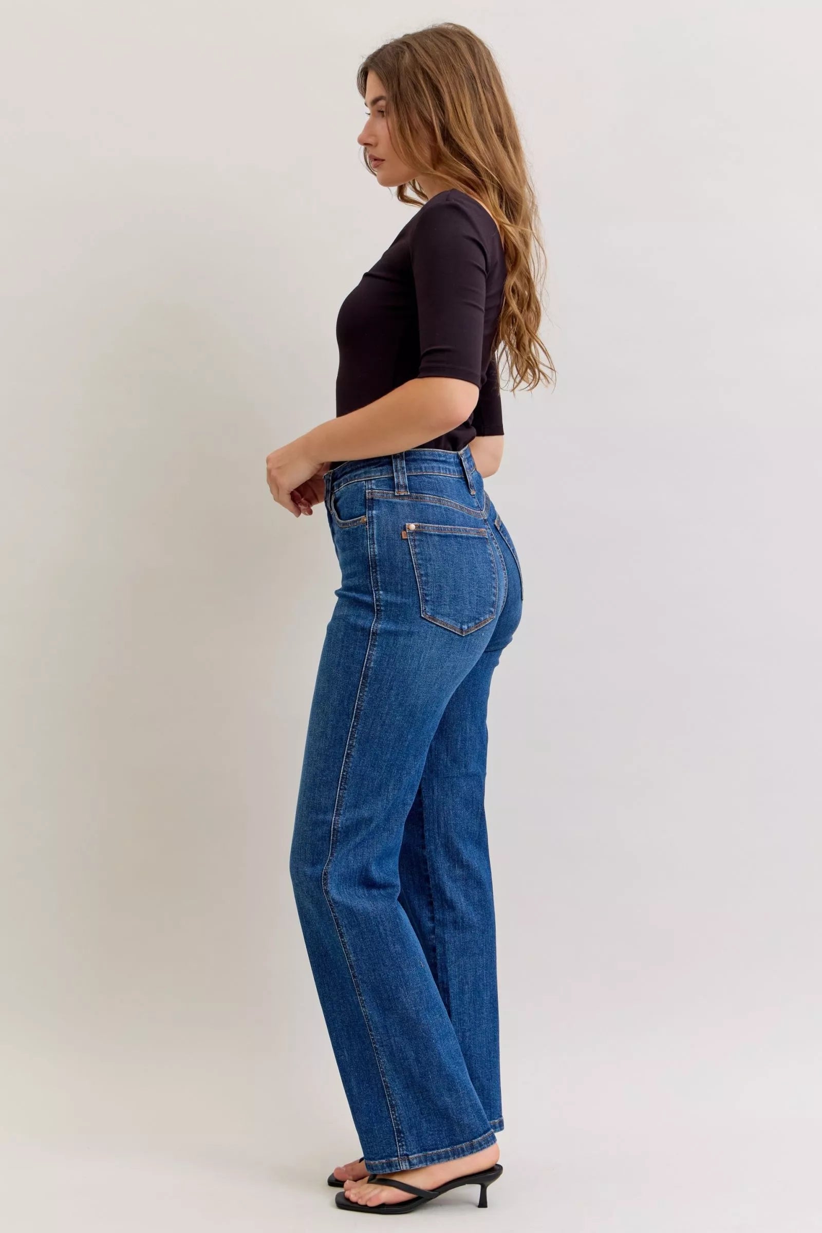 Judy Blue Medium Wash High Waist Tummy Control Straight Jeans