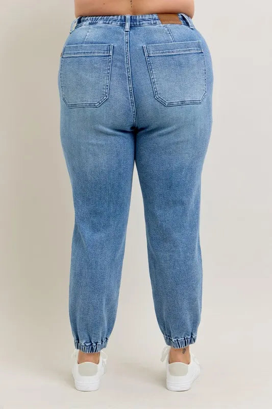 Judy Blue Medium Washed High Waist Denim Jogger