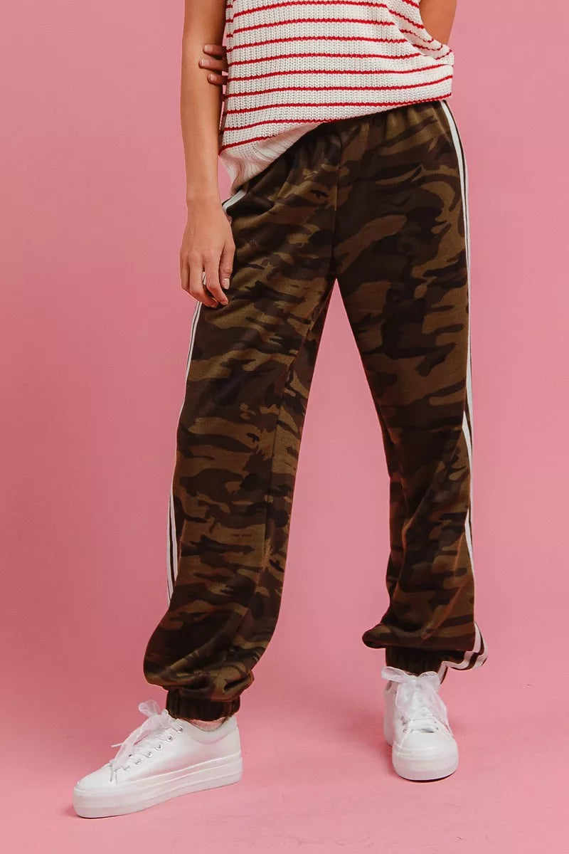 BiBi Side Lines Camouflage Track Pants CAMOUFLAGE WHITE