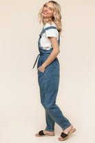 Haptics Cotton Denim Baggy Leg Bib Overall Jumper