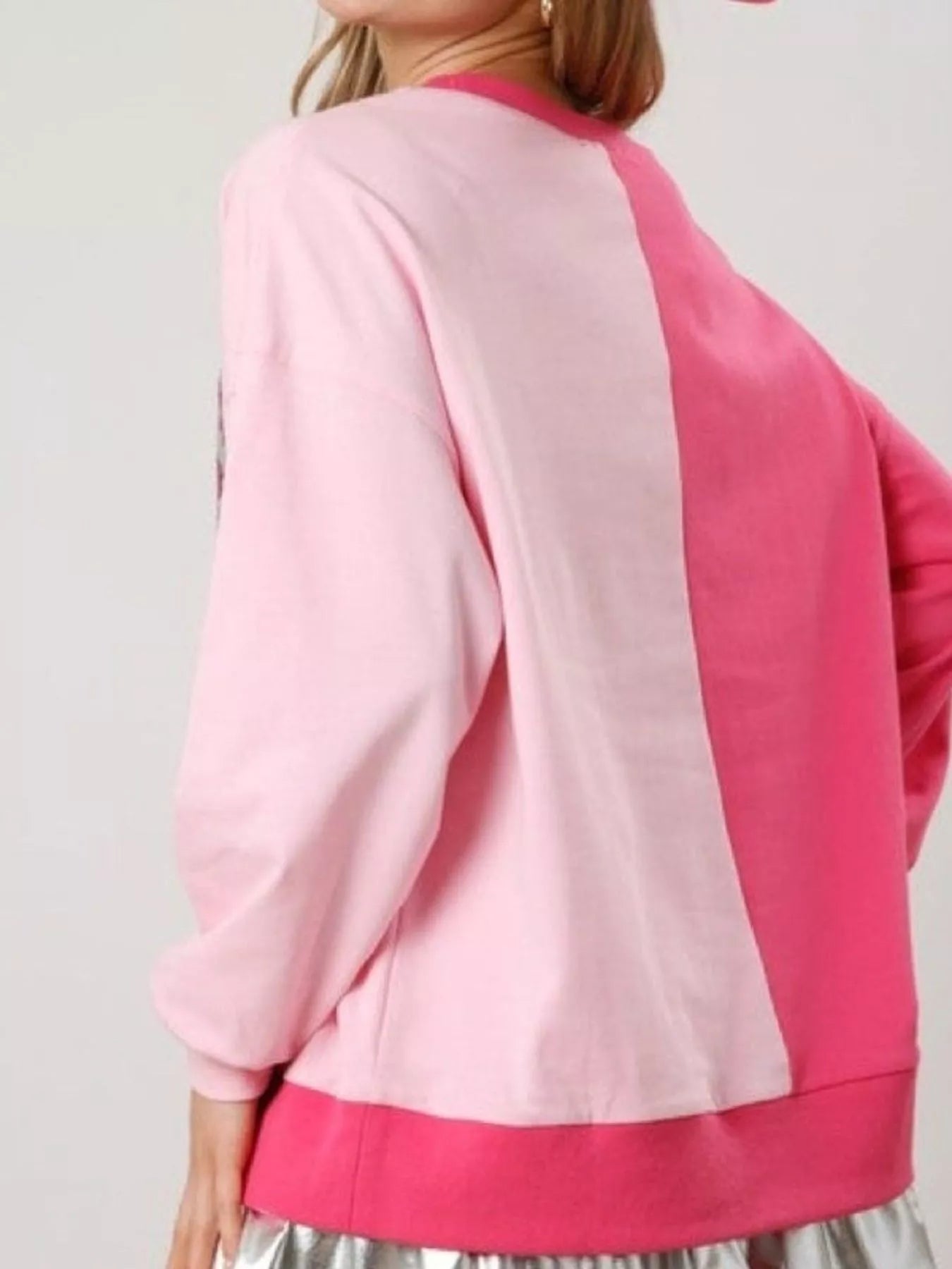 Preorder Sequin Boots Color Block Sweatshirt