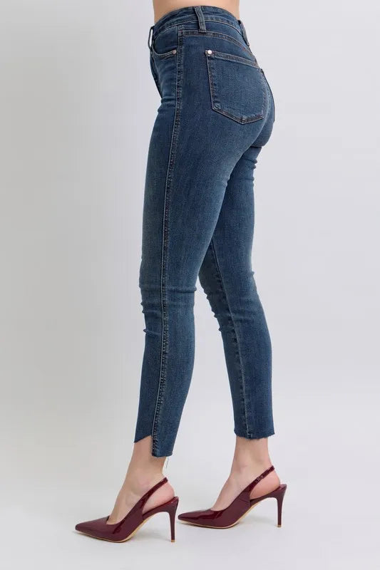 Judy Blue High Waist Tummy Control Step Hem Skinny Jeans