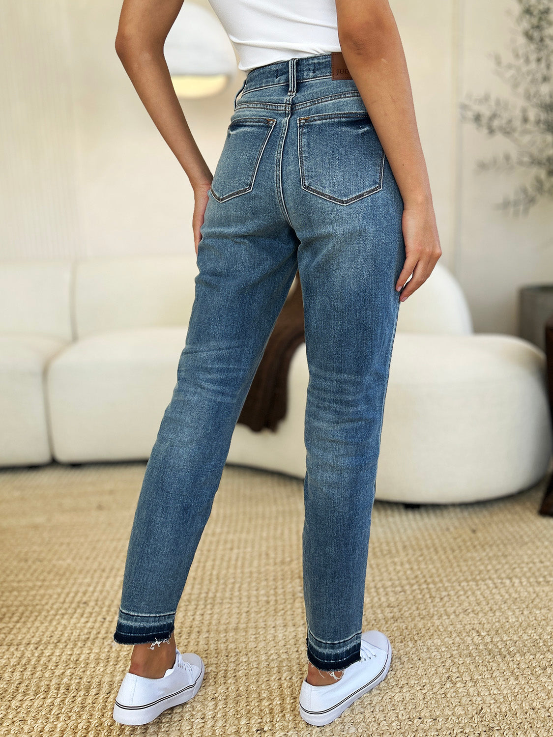 Judy Blue Mid Rise Rigid Magic Release Hem Jeans Pants