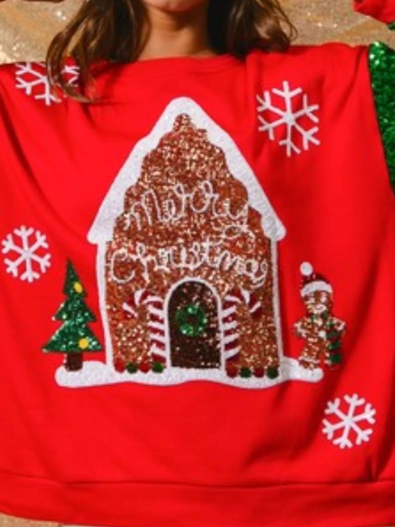 Preorder: Christmas Theme Sequin Long Sleeve Sweatshirt