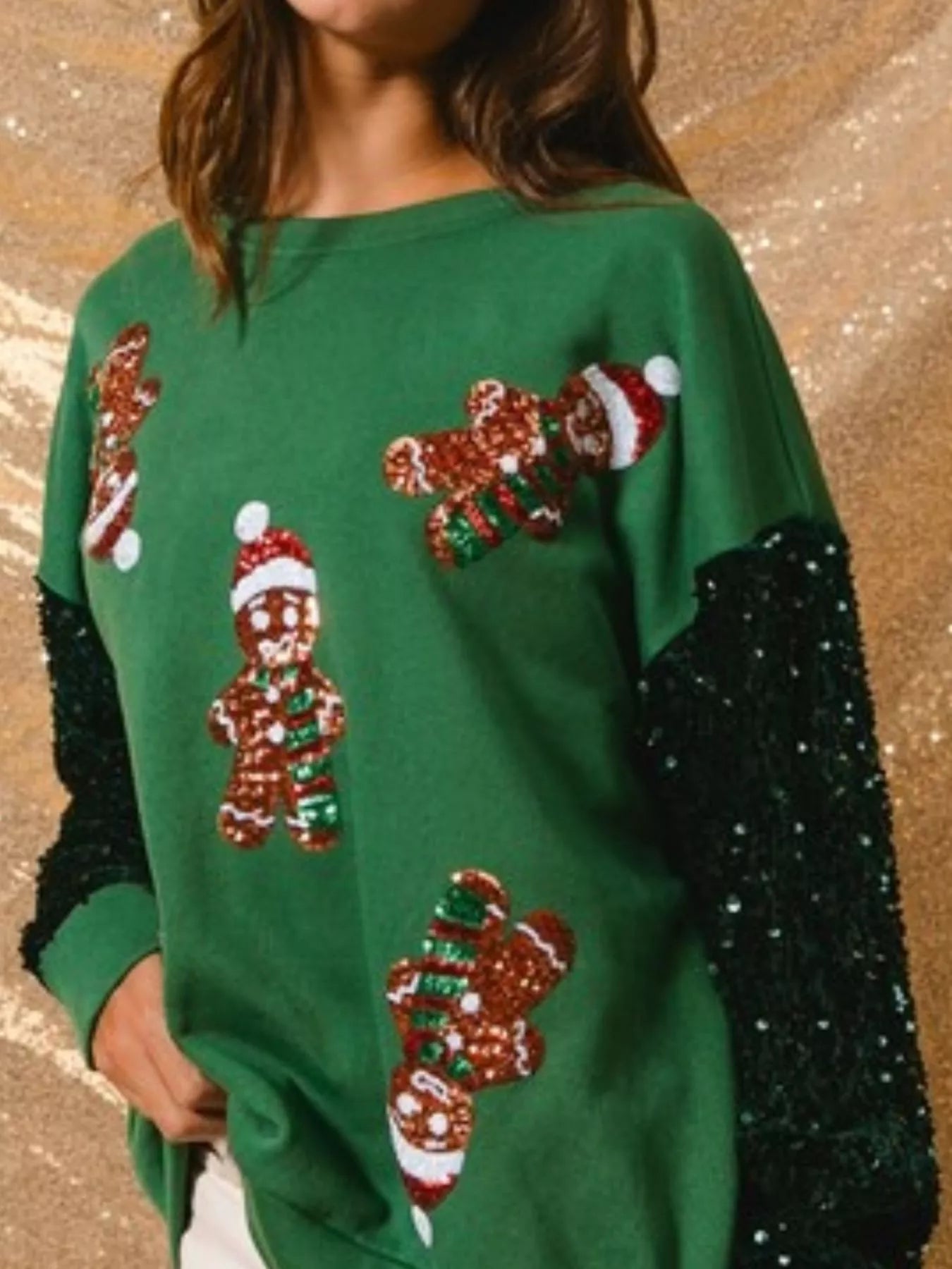 Preorder: Christmas Theme Sequin Long Sleeve Sweatshirt