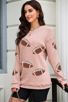 Preorder Ruby Idol Sequin Football Patch Corduroy Sweatshirt Shirts & Tops