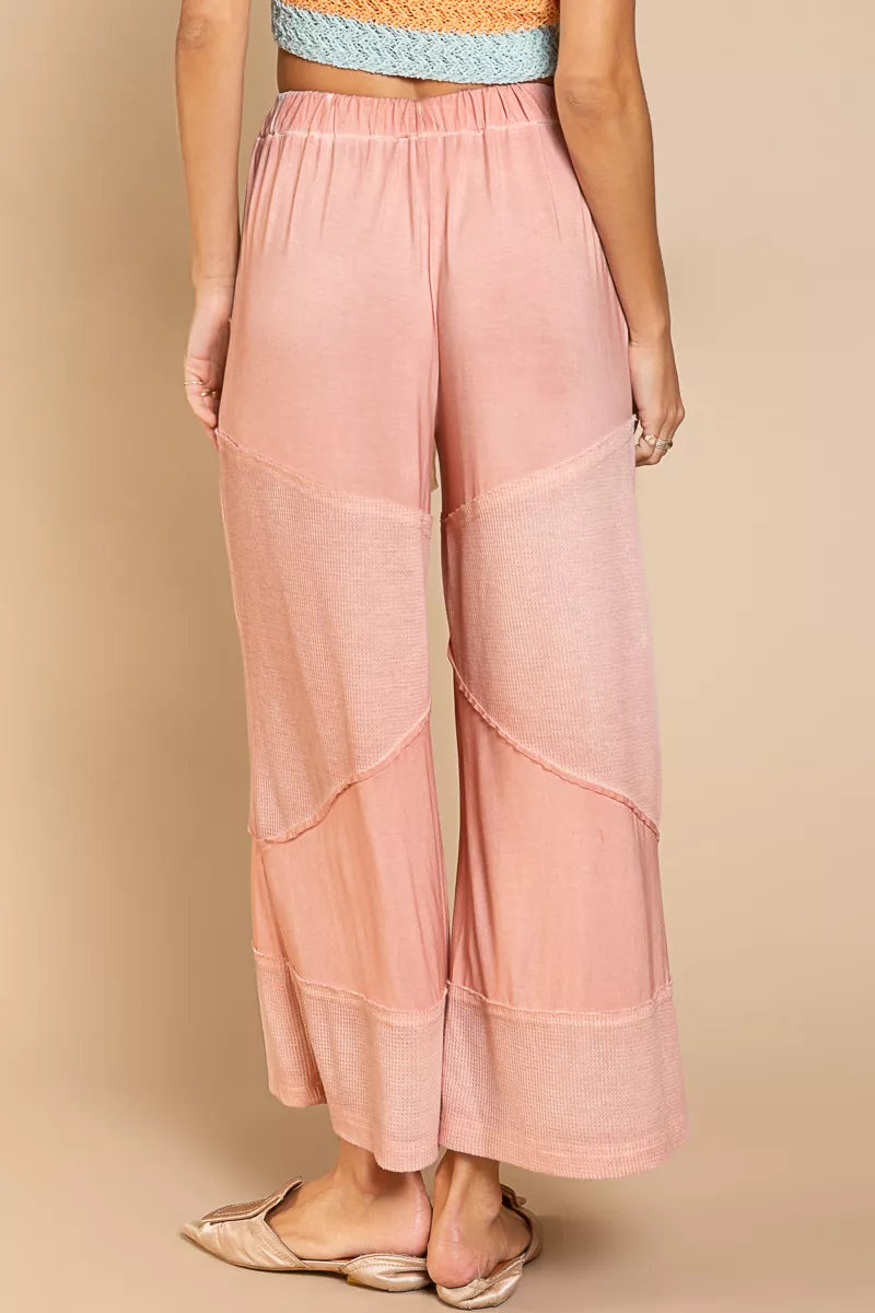 POL Dreamy Rose Elastic Waistband Wide Leg Pants with Drawstring