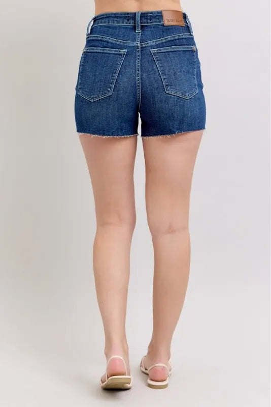 Judy Blue High Waist Criss-Cross Waistband Denim Shorts