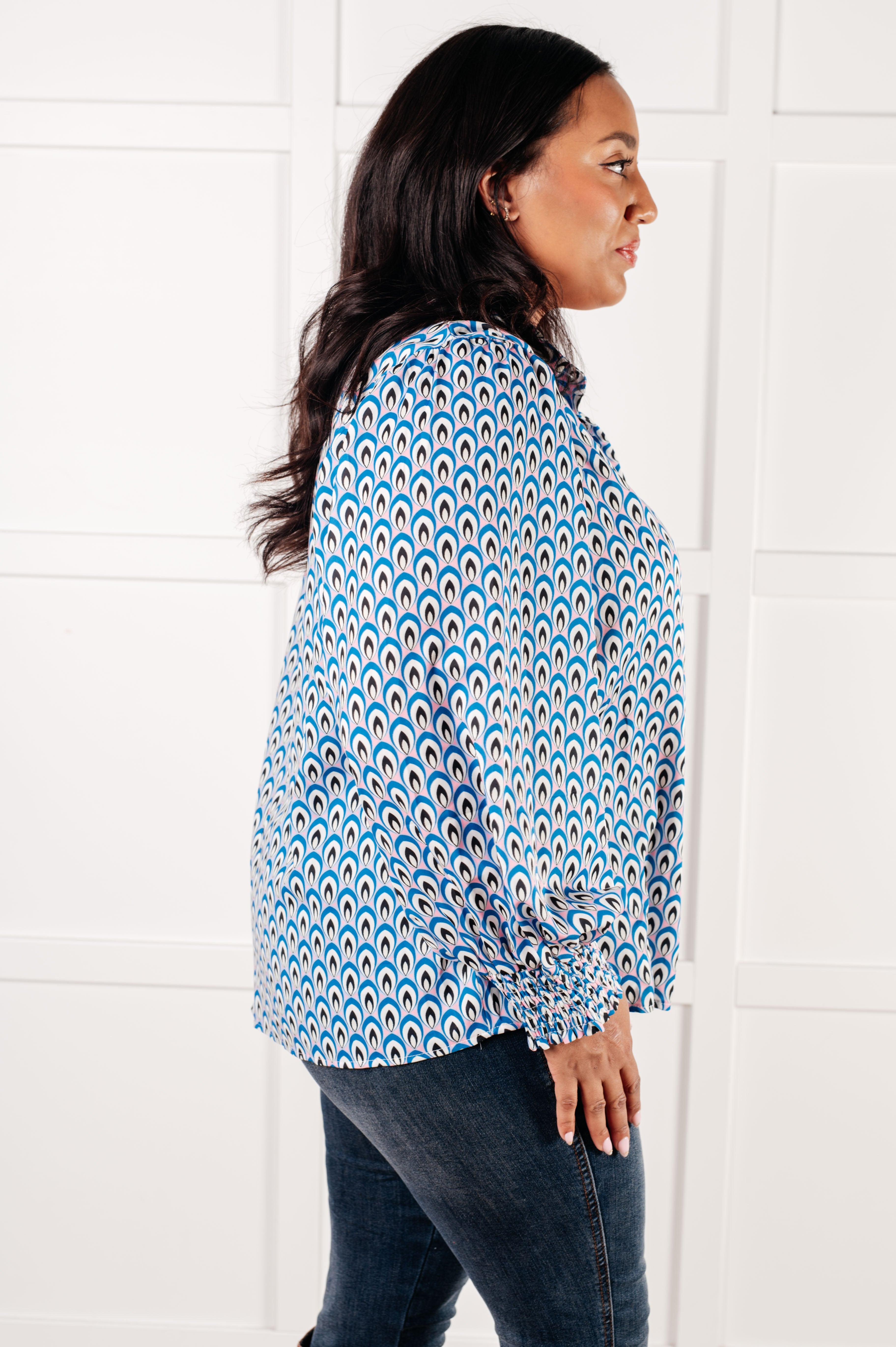 One Eleven North Skies Above Patterned Button Up Shirt Shirts & Tops