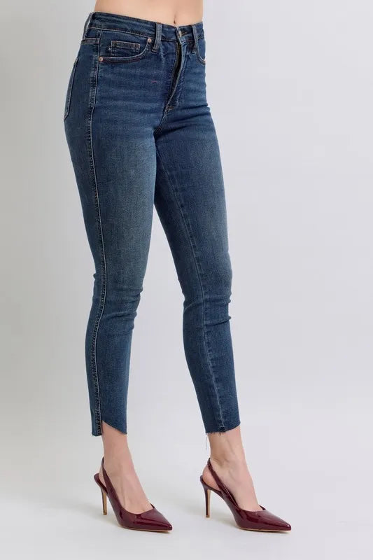 Judy Blue High Waist Tummy Control Step Hem Skinny Jeans