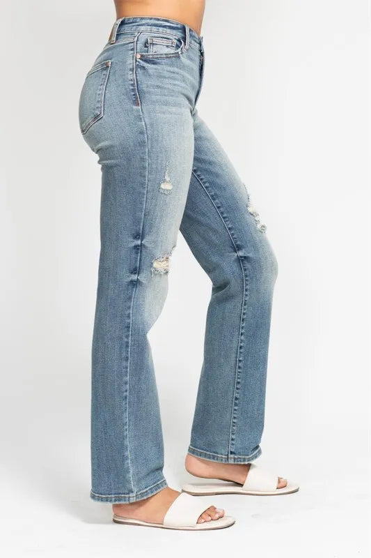 Judy Blue High Waist Distressed Dad Jeans