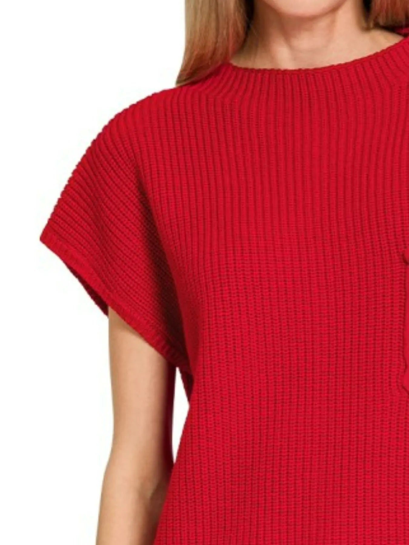 Zenana Ruby Mock Neck Short Sleeve Sweater