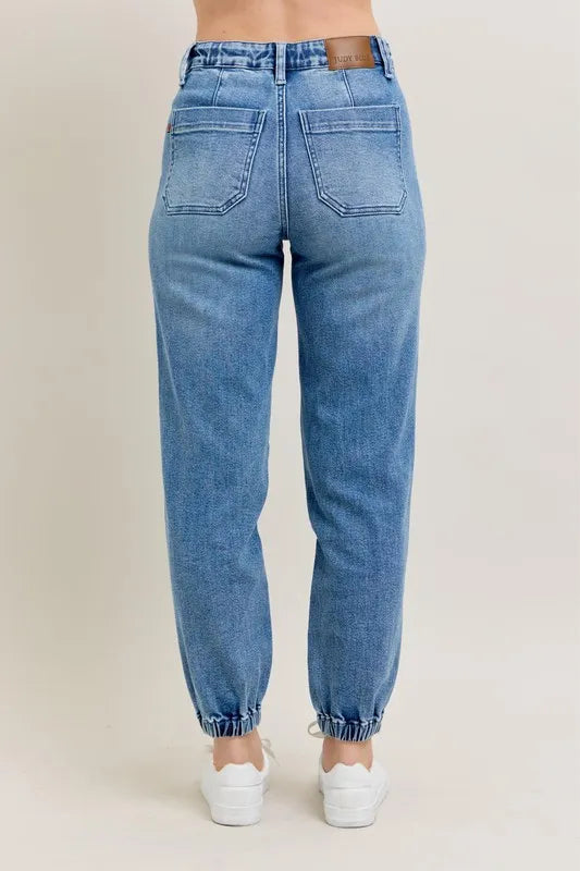 Judy Blue Medium Washed High Waist Denim Jogger