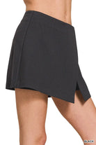 Zenana Black Wrap Front Skort