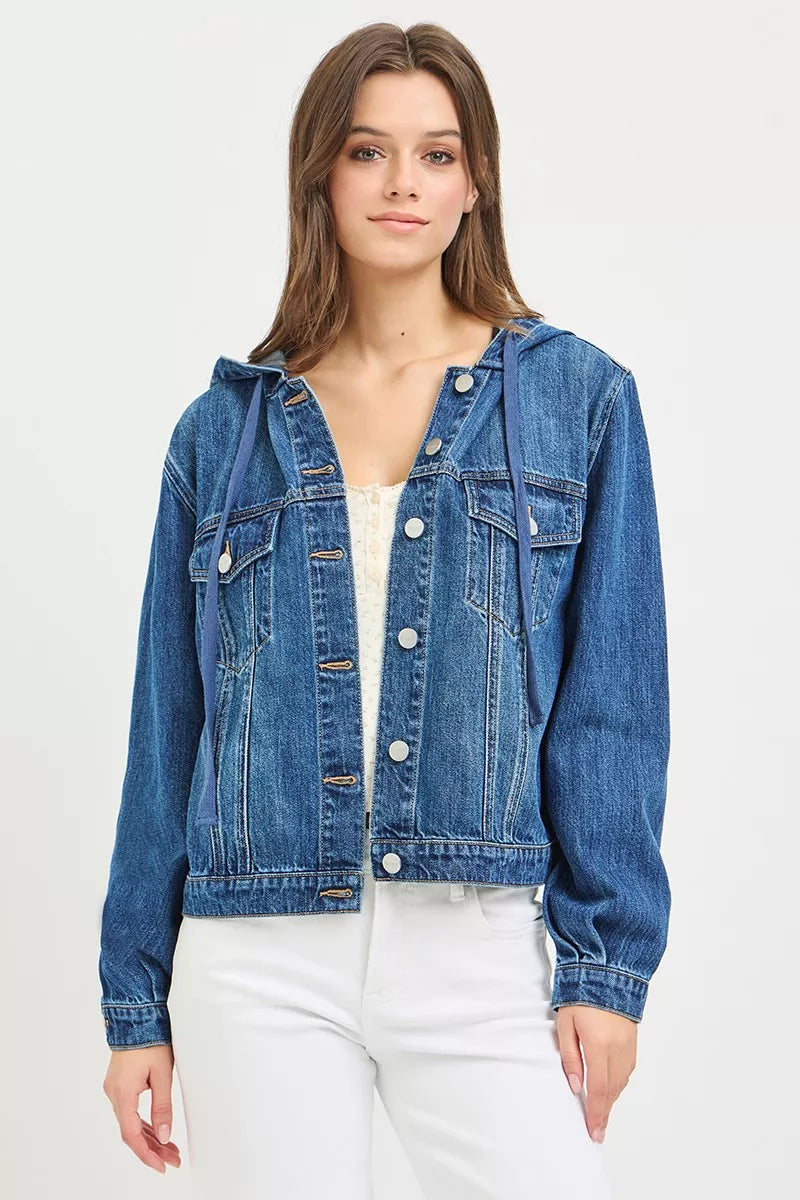 RISEN Basic Denim Jacket with Hoodie MEDIUM