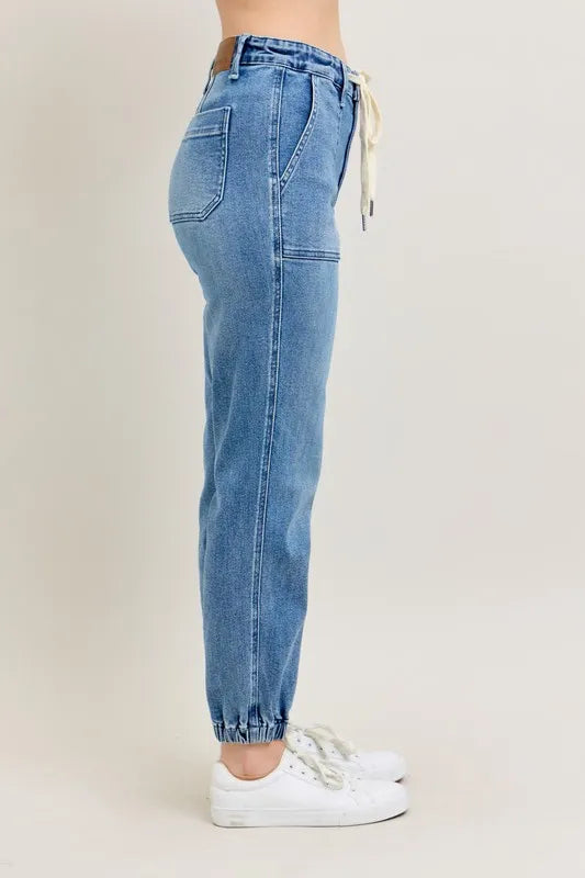 Judy Blue Medium Washed High Waist Denim Jogger