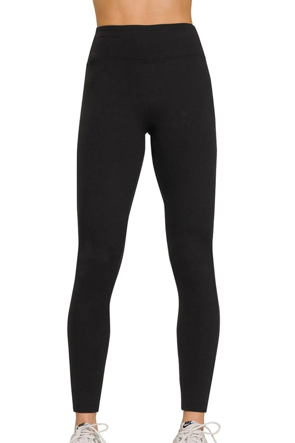 Zenana Black Microfiber Waistband Leggings BLACK
