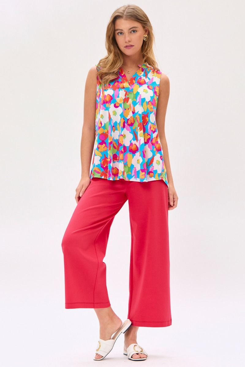 Dear Scarlett Lizzy Tank Top in Floral Aqua Womens