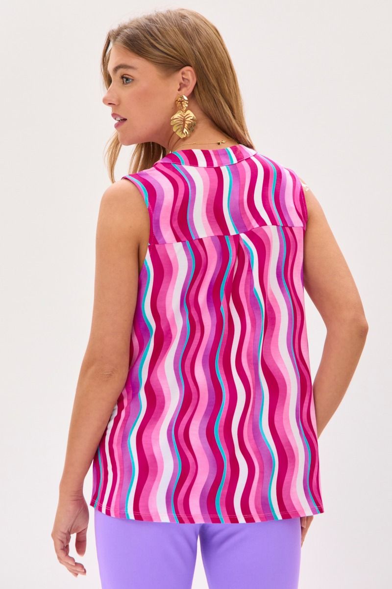 Dear Scarlett Lizzy Tank Top in Multi Pink Womens