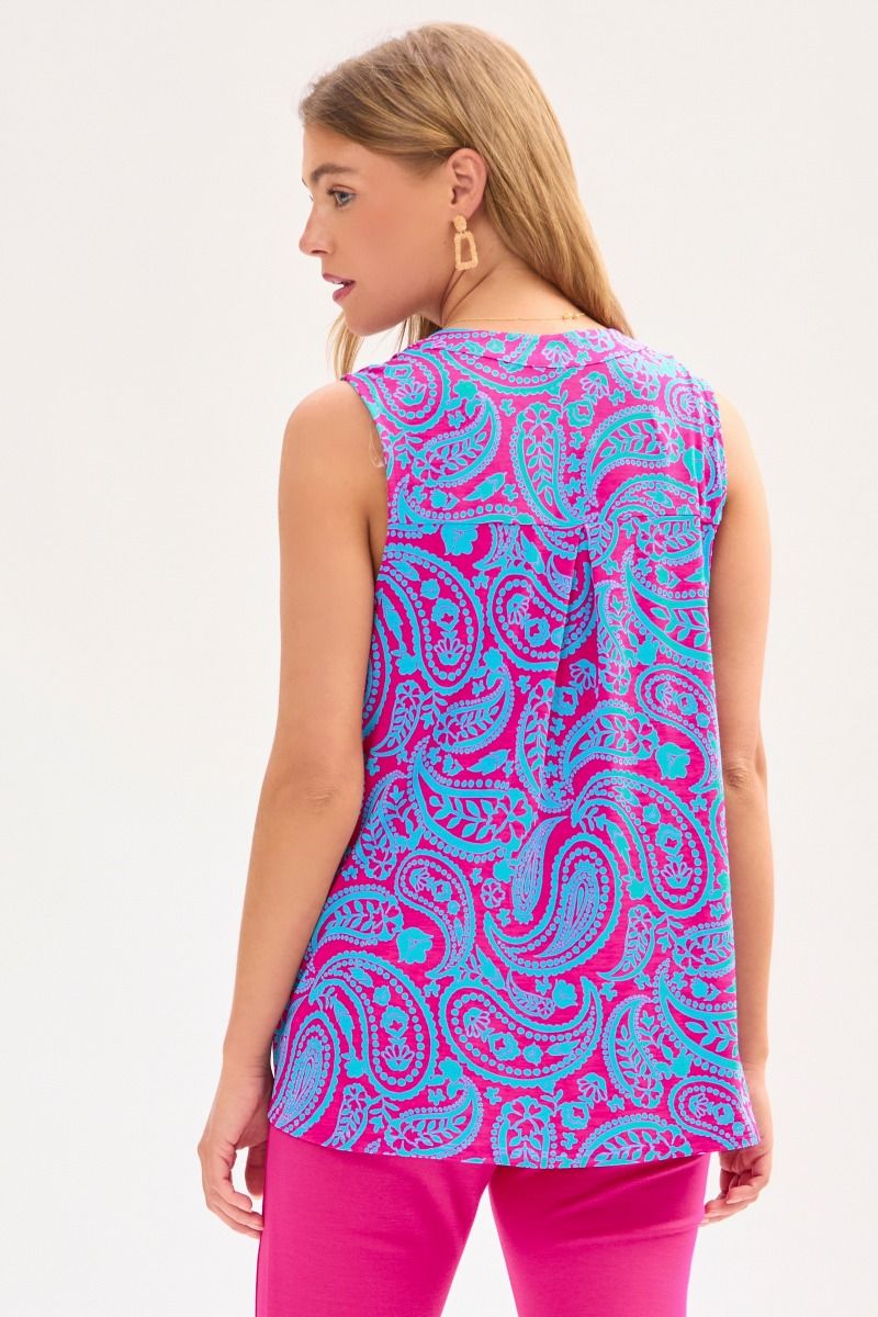 Dear Scarlett Lizzy Tank Top in Pink/Aqua Womens