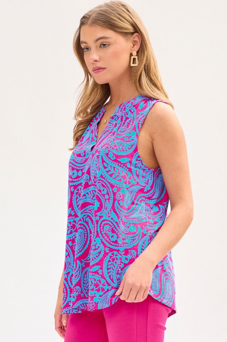 Dear Scarlett Lizzy Tank Top in Pink/Aqua Womens